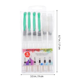 Operitacx 2sets Fountain Pen Coloured Pencils Watercolor Brush Pen Calligraphy Pen Colored Ink Pens Refillable Painting Pens Water Filled Brush Pen Soluble Colored Pen Plastic Green 6pcs*2
