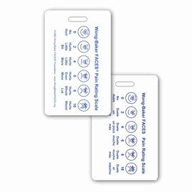 Scrubs and Stuff LLC Wong-Baker Faces Pain Rating Scale Vertical Badge ID Card Pocket Reference Guide (1 Card)