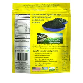Earthrise Spirulina Natural Powder 32oz, Natural Premium Spirulina from California- Vegan, Gluten Free, Keto Friendly, Non -GMO Super Food high in Vitamins & Minerals. (2 LB)