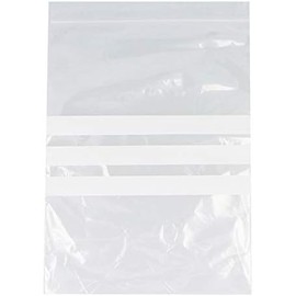 100 Medium 8 x 11" / 200 x 275mm Clear Plastic Polythene Resealable Grip seal Bags With Write On Panels - Grip Press Seal Lock Packing Packaging Storage Pouches White Labelling Strips