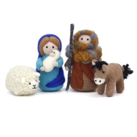 ThinkThings Nativity Felting Kits,Needle Felting kit,Gift Needle Felting Kits for Beginners,Wool Felting Doll with DIY Instruction (4PCS KITS)