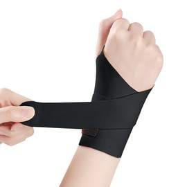 Carpal Tunnel Wrist Brace，【Soft and ultra-thin】Lightweight and Adjustable Wrist Support Brace，Wrist tendon sheath joint fixation，Lightweight, breathable, sweat wicking，For men and women，Suitable for housework, sports (Left and Right, Black)