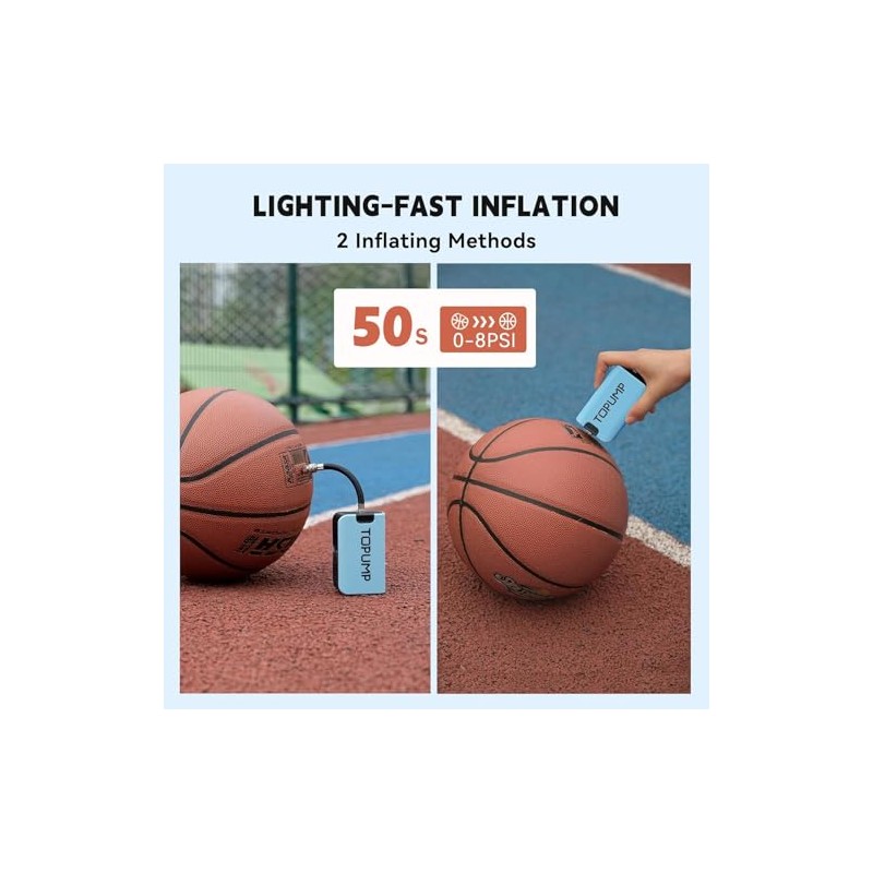 TOPUMP Portable Electric Ball Pump with Deflation Function