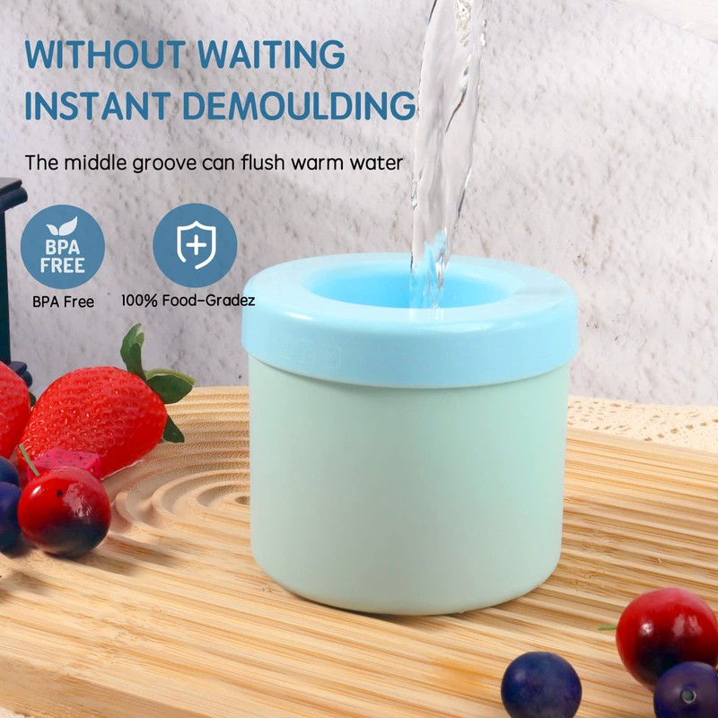 Small Ice Maker Cup, Cylinder Silicone Ice Cube Molds, Mini