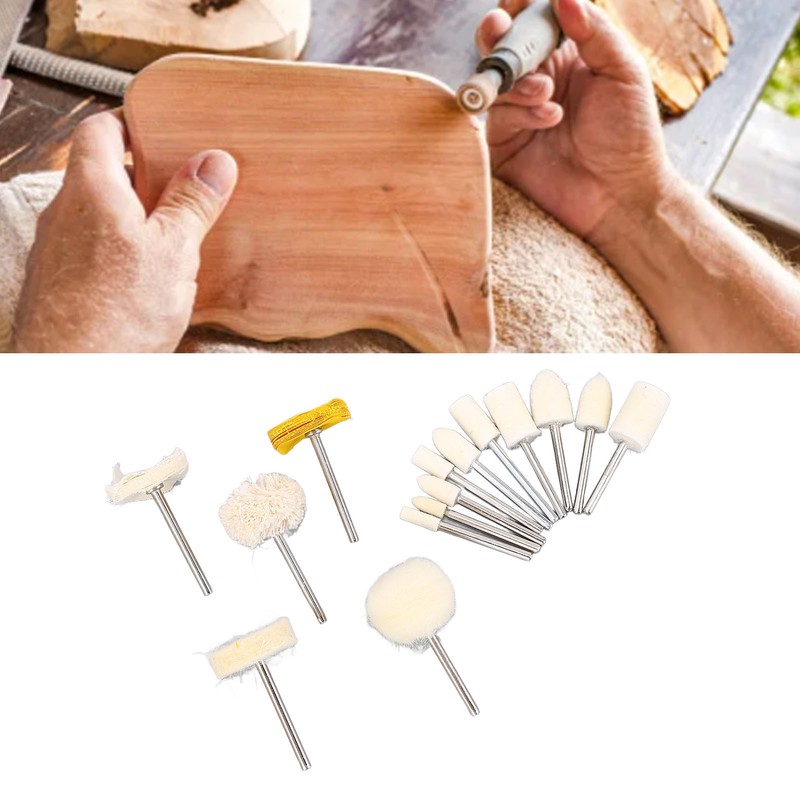 50Pcs Wool Felt Mandrel Mounted Grinding Polishing Wheel Buffing Wheel