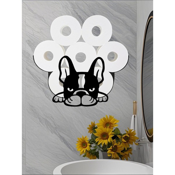 Bulldog Toilet Tissue Holder,Animal Paper Holders,Decorative Metal Papers Holder,Funny Toilet