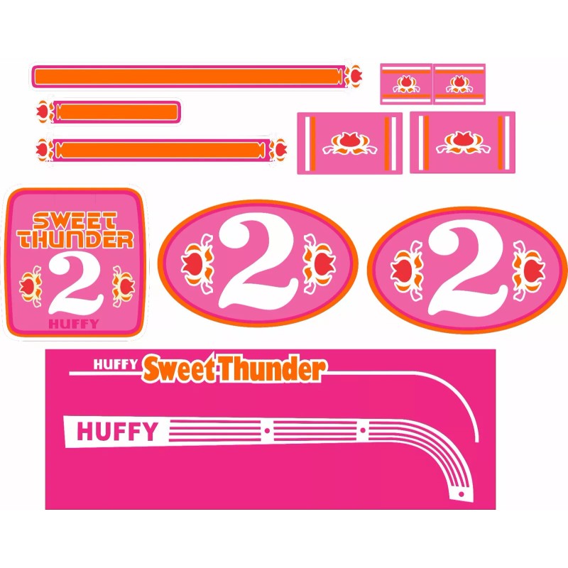 Huffy SWEET THUNDER Decals Only BMX Evel Knievel Both Guard