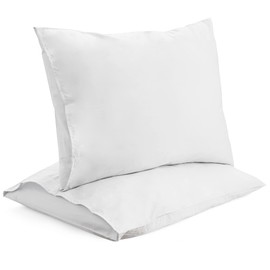 CirclesHome Pillow Cases Queen Size - White Pillow Covers - Poly Cotton Envelope Enclosure Pillowcase - 300 Thread Count - (Queen Size: 20 X 30)