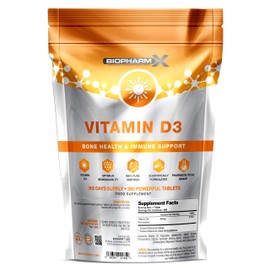 Maximum Strength Vitamin D 4000 iu + (365 Tablets / 1 Year Supply) 100% Pure Certified Vitamin D3 Cholecalciferol