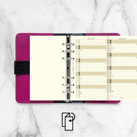 Filofax Calendar Diary Refill, Personal/Compact Size, Vertical Year Planner, Cotton Cream Paper, English, 2025 (C68408-25)