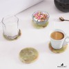 Marble Coasters Set of 6 Green Onyx 3.5 Inch Round