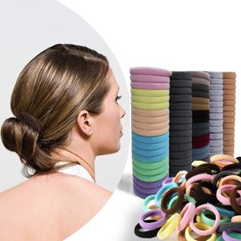 100 Pcs Ligas para Cabello Elásticas, Donas para el Cabello Mujer, Scrunchies para Cabello Sin Costura, Lazos de Pelo de Algodón para Coleta, Accesorios para el Cabello para Niña y Mujer（varios colores）