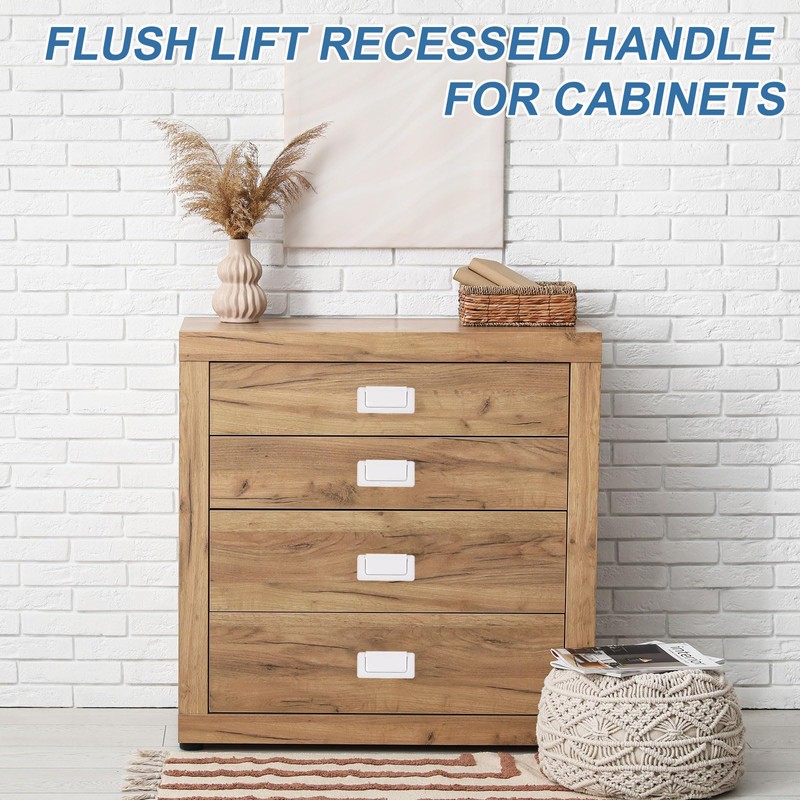 PATIKIL Recessed Pull Door Handle, 2 Pack Invisible Flush Pull