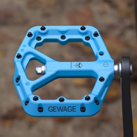 Mountain Bike Pedals - 9/16" Nylon Fiber Bicycle Flat Pedals -Bicycle Platform Pedals for Road Mountain BMX MTB Bike (Blue)