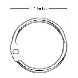 Antner 50 Pack Loose Leaf Book Binder Rings 1.2 Inch Nickel Plated Key Rings O-Ring for School Home Office