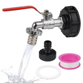 IBC Brass Outlet Tap, 3/4 Inch IBC Tank Accessories 1000L, IBC Outlet Tap S60x6 Water Tank Accessories, IBC Ball Outlet Valve Adapter, IBC Container Accessories Outlet Valve for IBC Rainwater Tanks