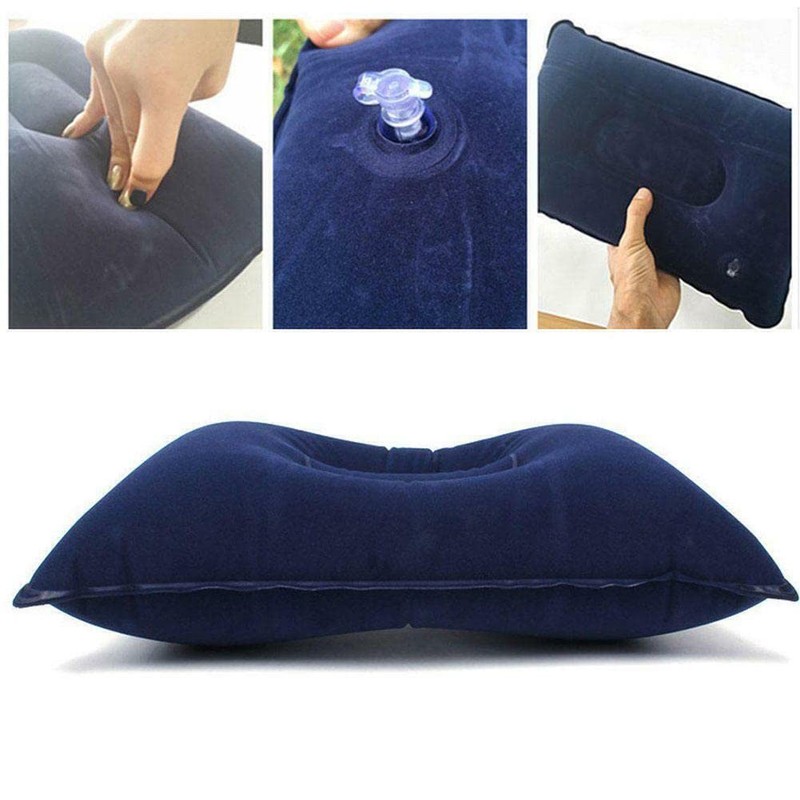 Boolavard Blue Tibetan Outdoor Inflatable Pillow Double Sided Soft Sleep