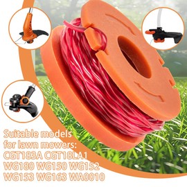 4 pieces compatible with Worx grass trimmer, replacement spool for Worx, replacement grass trimmer spool, diameter 1.65 mm, 3 m thread, compatible with Worx 20 V grass trimmers WG180/WG163/WG175