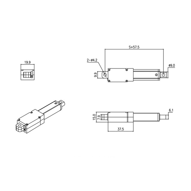 Linear Actuator 50mm Stroke DC 12V Low Noise Internal Limit
