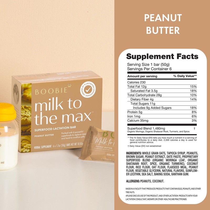 Boobie Bar Superfood Lactation Bar Variety Pack, Lactation Snacks for