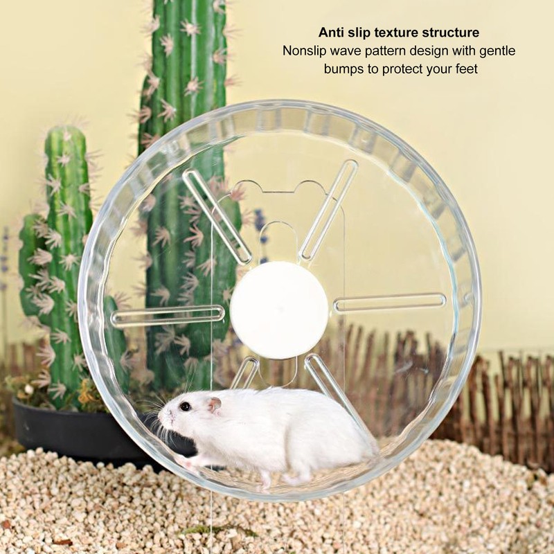 Silent Hamster Wheel with Stand Prevent Slip Clear Acrylic Hamster