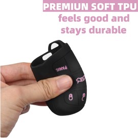 Silicone 392 Key Fob Cover with Key Chain Key Fob Shell Case Compatible with Charger Durango Challenger RAM 5 Buttons(392-pink)