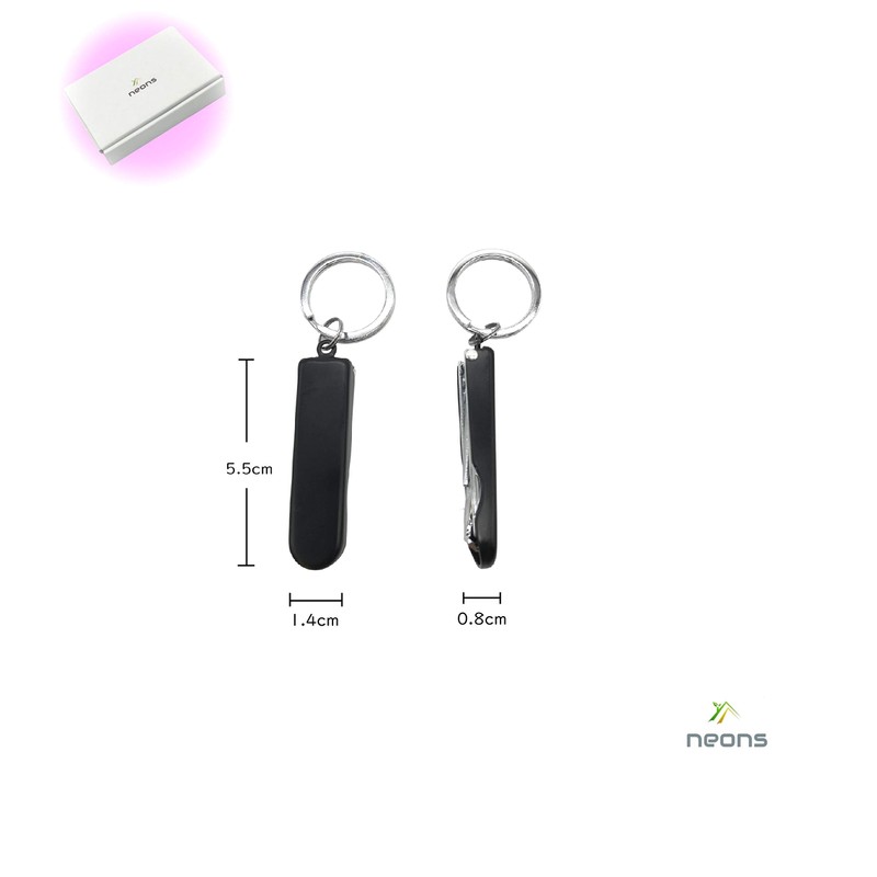 NEONS Nail Clipper Small Ring Small Foldable Nail Clipper (Black)