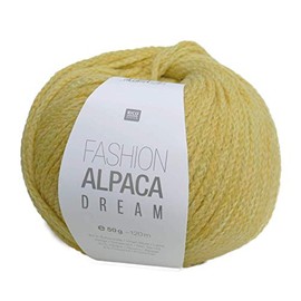 Rico Fashion Alpaca Dream, Colour 25 pastel yellow, wonderfully soft blend of merino wool and alpaca wool, needle size 8 mm