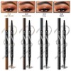 Waterproof Dual-Ended Brow Pencil with 4-Prong Comb & Microblade Tip