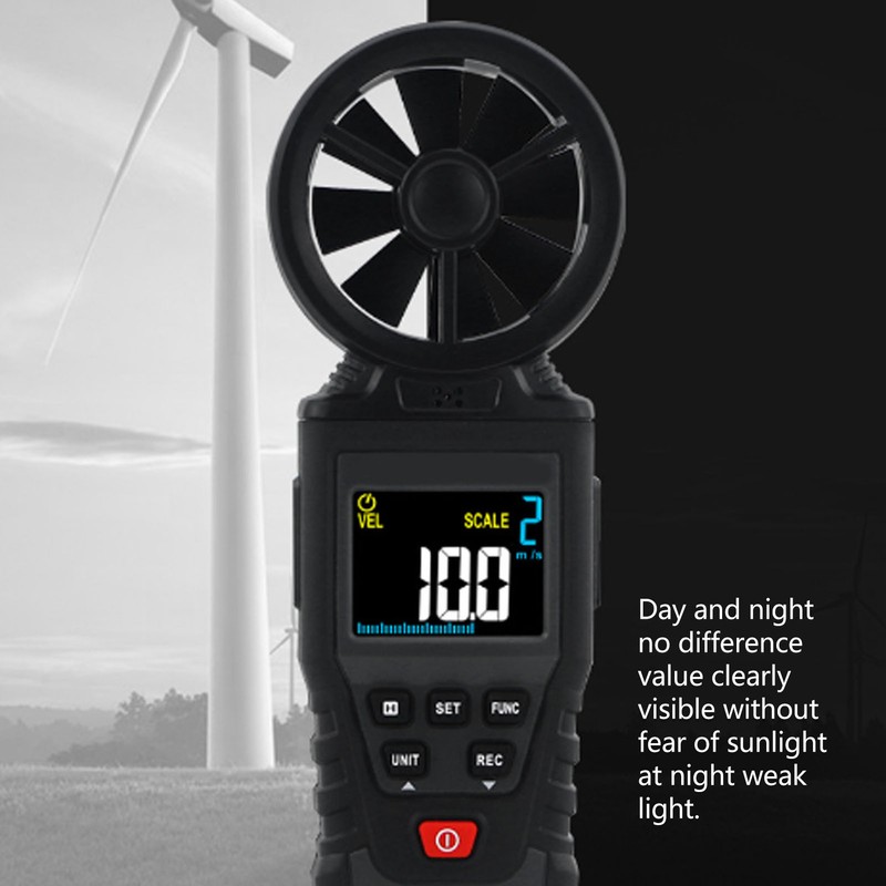 Handheld Anemometer LCD Display Strong Anti Interference Wind Speed Meter