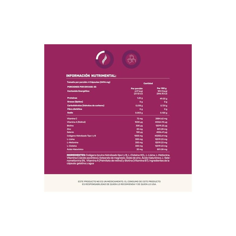 Life 360 Woman Foli 220 Cápsulas Base Colágeno Hidrolizado Aminoácidos