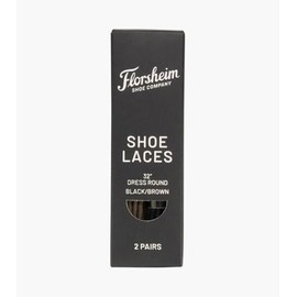 Florsheim Men's Dress Shoe Round Lace 32" 2 Pack, Black/Brown Shoelaces