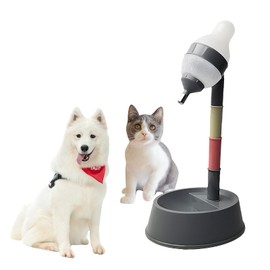 iFCOW Pet Standing Water Dispenser, Cat Dog Standing Drinking Bowl Height Adjustable with Detachable Pole Automatically Feeding Water