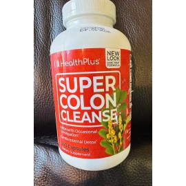 Health Plus Super Colon Cleanse Capsules - 240 Count Exp 3/26