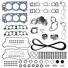 Riyhch MLS Head Gasket Bolt Set+Engine Timing Belt Kit with New Water Pump for Toyota 4Runner/ T100/ Tacoma/Tundra 1995-2004 3.4L V6#OE HS9227PT-1 ES72168 13503-62040 13505-62070 TS26271 ITM271
