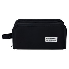 Torytoe Pencil Case, Large Capacity Pencil Case, 5 Compartments, Double-Sided Pencil Case, Zip Case, School Boys, Portable Pencil Case, Girls for School Supplies, Office and Makeup, black, Pure Colour