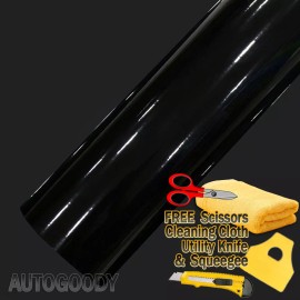 AUTOGOODY 120" x 60" Gloss Black Vinyl Film Wrap Sticker Decal Air Bubble Free 10ft x 5ft