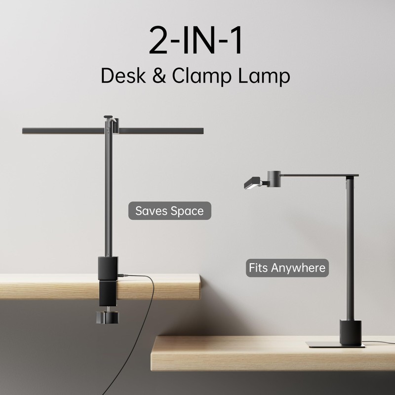 deeloop 2-in-1 LED Desk Lamp or Clamp with USB Charging