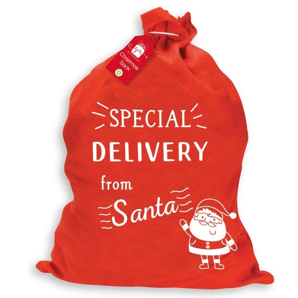 Giftmaker Collection Large Christmas Santa Sack Gift Stocking For Xmas Presents Special Delivery Bag