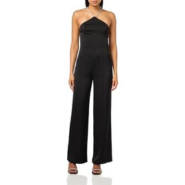 GUESS Womens Sleeveless Kandi Jumpsuit, Jet Black, 10
