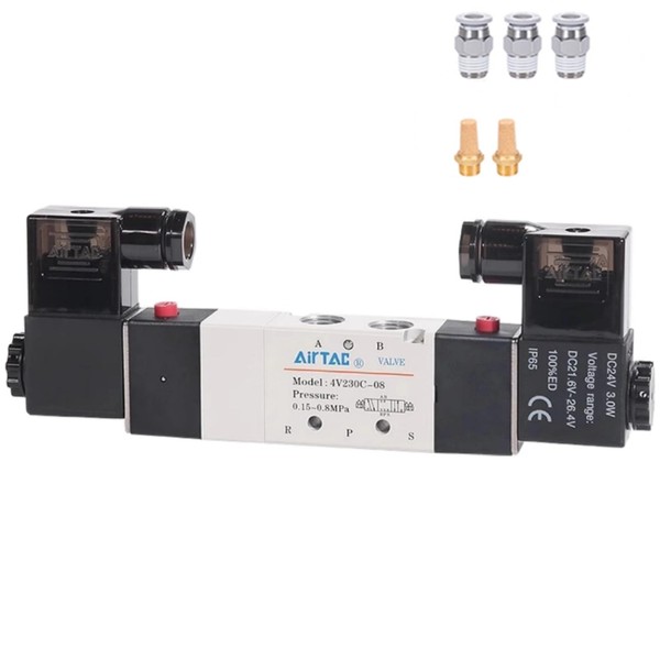 Solenoid Valve AirTAC 4V430C-15 DC12V 1/2"PT Double Solenoid 5/3 Way