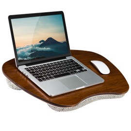 LAPGEAR Extra Large Bamboo Lap Desk - Chestnut - Fits up to 17.3 Inch Laptops - Style No. 91692