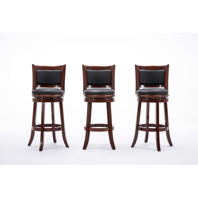 Boraam Augusta Bar Height Swivel Stool, 29-Inch, Cherry