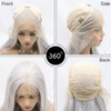 SERENEWIG 26 Inch Silver Gray Synthetic Lace Front Wigs for