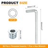 sourcing map 50 Pcs Threaded Insert for Wood, 1/4" -