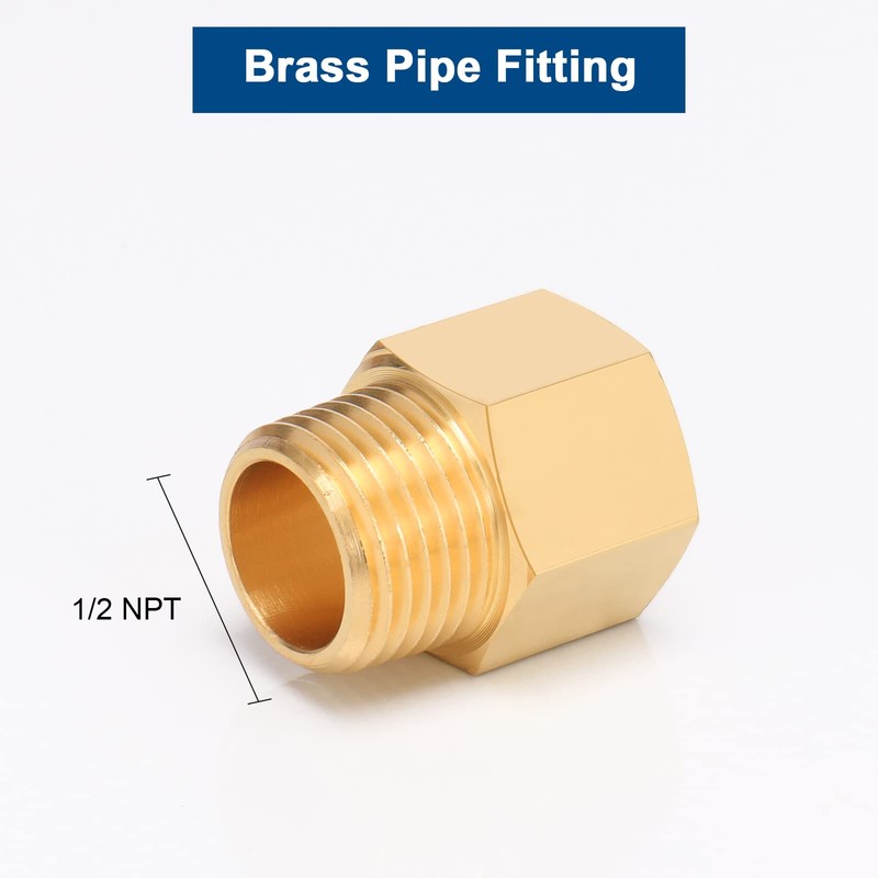 BathAce Brass Pipe Fitting, Heavy Duty Metal Thread Solid Brass