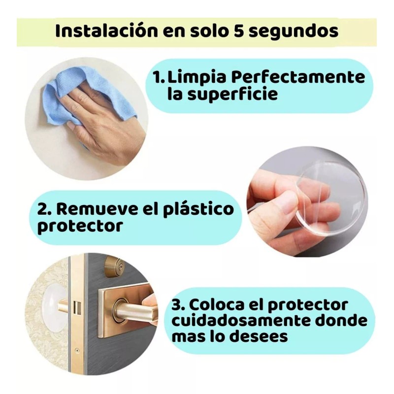 Veraly Protector De Pared Puerta Tope Fija Puertas Silicona 6