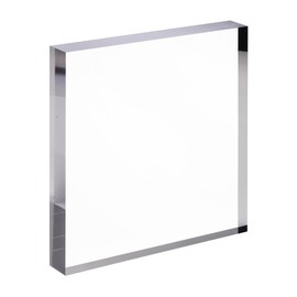 CiaoHER 1in Thickness 8in Square Acrylic Cube Display Block Clear Polished Pedestal Stand Riser Solid Base 8" x 8" x 1", 1 Pack