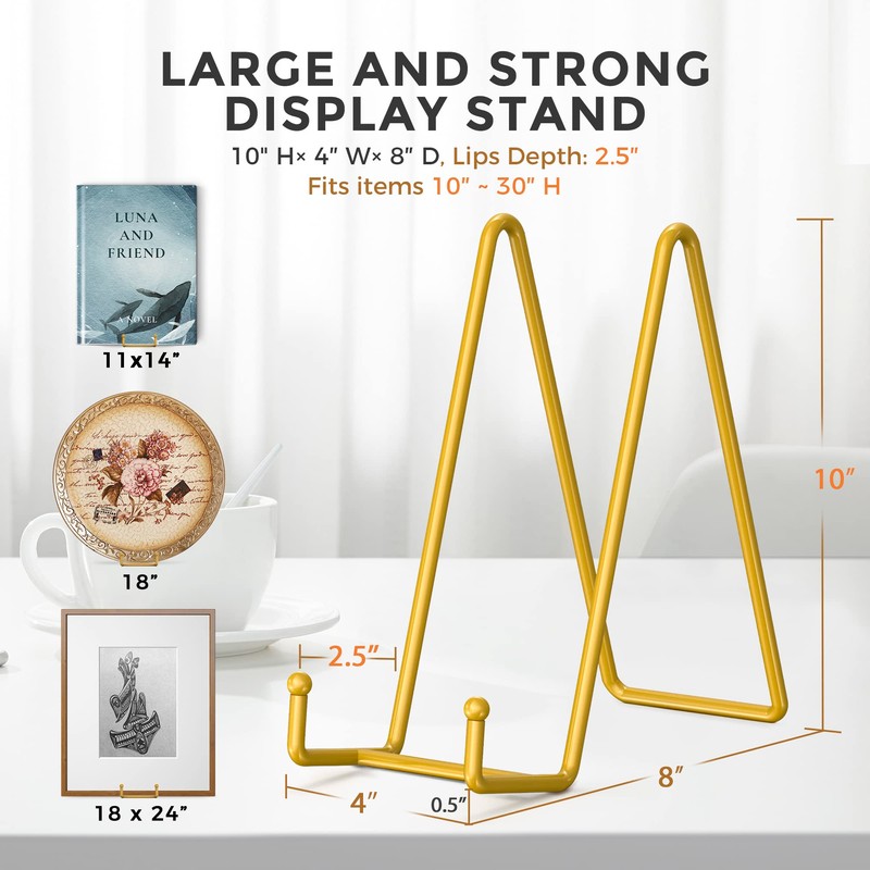 TR-LIFE 10 Inch Large Plate Stands/Holder for Display - Metal
