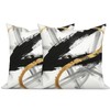 TOENGS Black and Gold Modern Abstract Velvet Pillow Covers 18x18